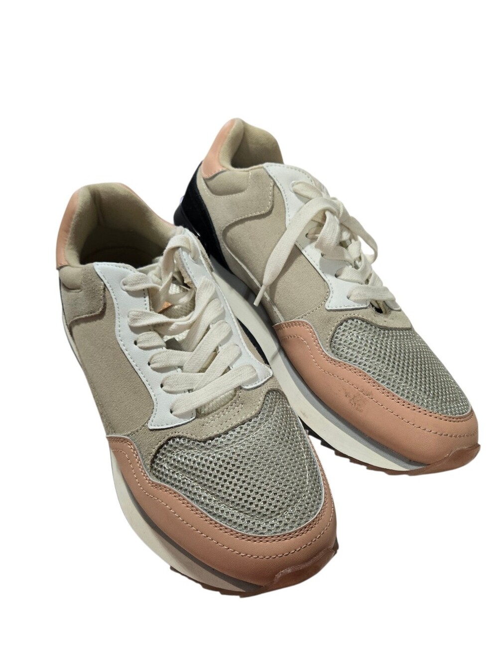 Hoff Los Angeles City Sneakers Retro Lace-Up Tan Pink New 10 *Flaw